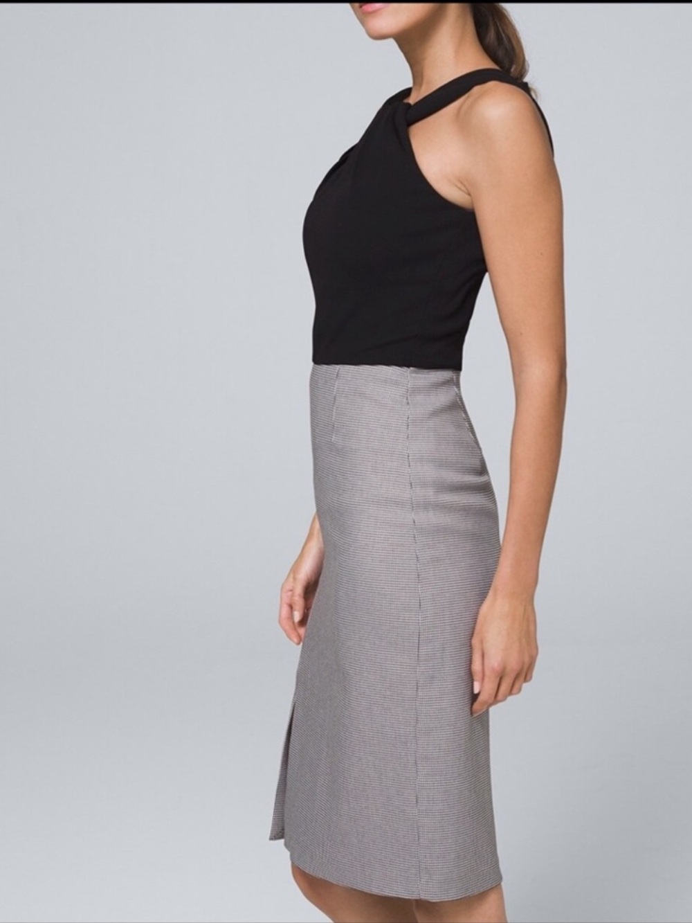 NWT WHBM Mixed-Media Suiting Sheath Dress